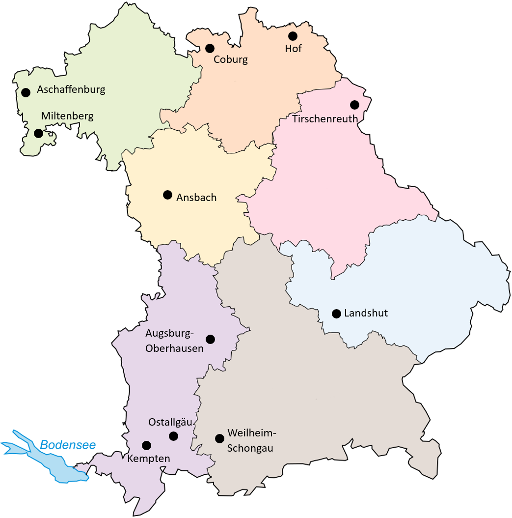 Bayernkarte Inklusive Regionen