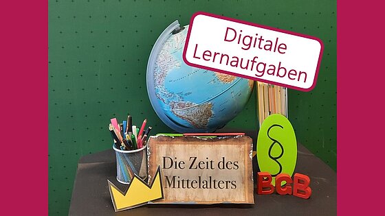 Illustrierendes Bild für das Fach GPG mit dem Logo Digitale Lernaufgaben